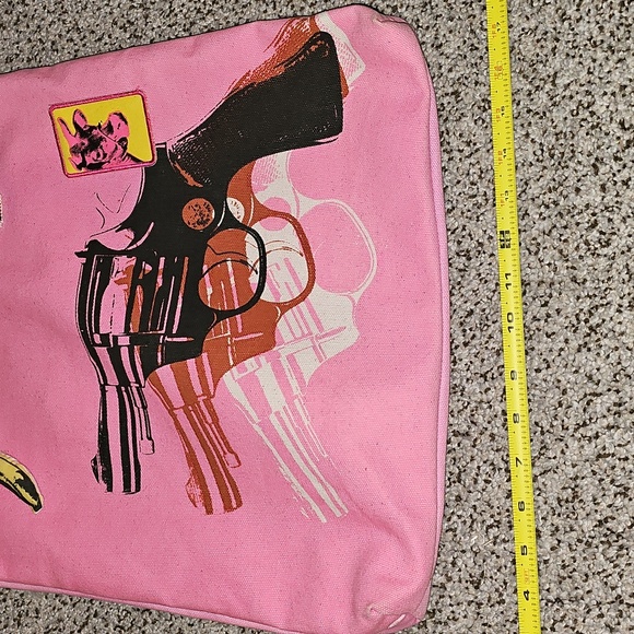Loop Htf Andy Warhol Pink Guns Graphic Art Tote Bag - Picture 3 of 11